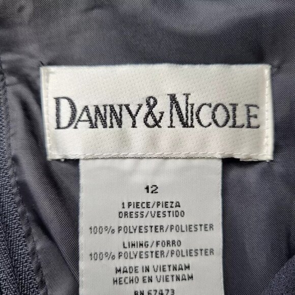 Danny & Nicole Chiffon Midi Jacket Dress Suit Size 12 Petal Sleeves Pleated Hem - Picture 5 of 10